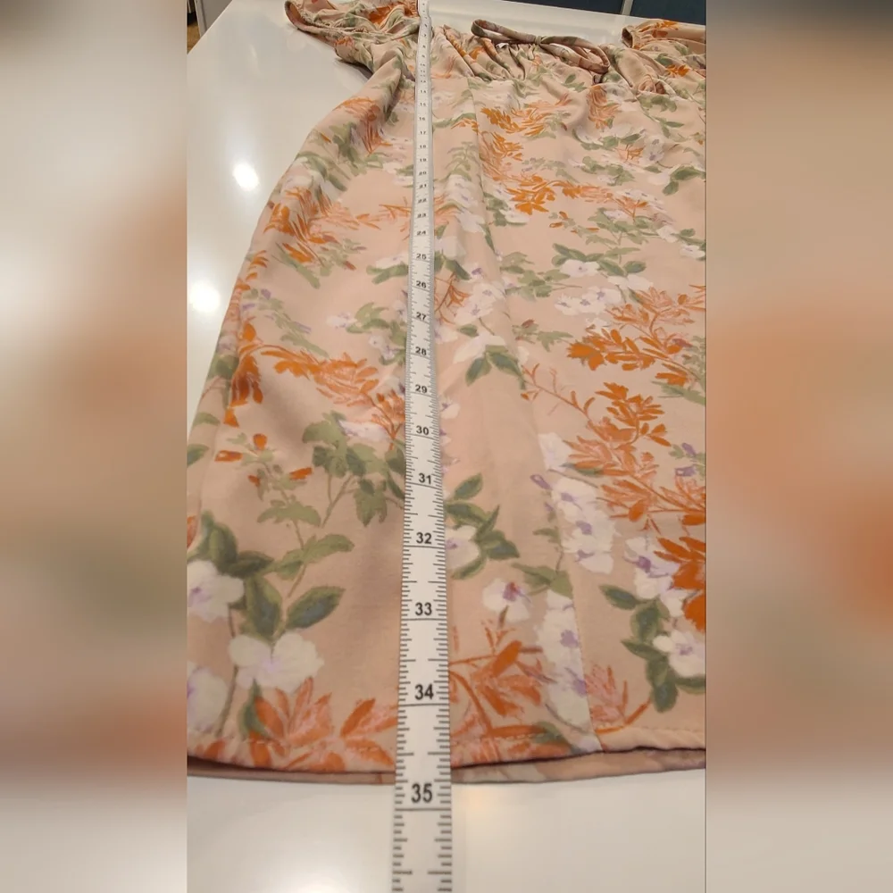 Pink Republic Floral Peasant Mini Dress – Size Large - Picture 16 of 17